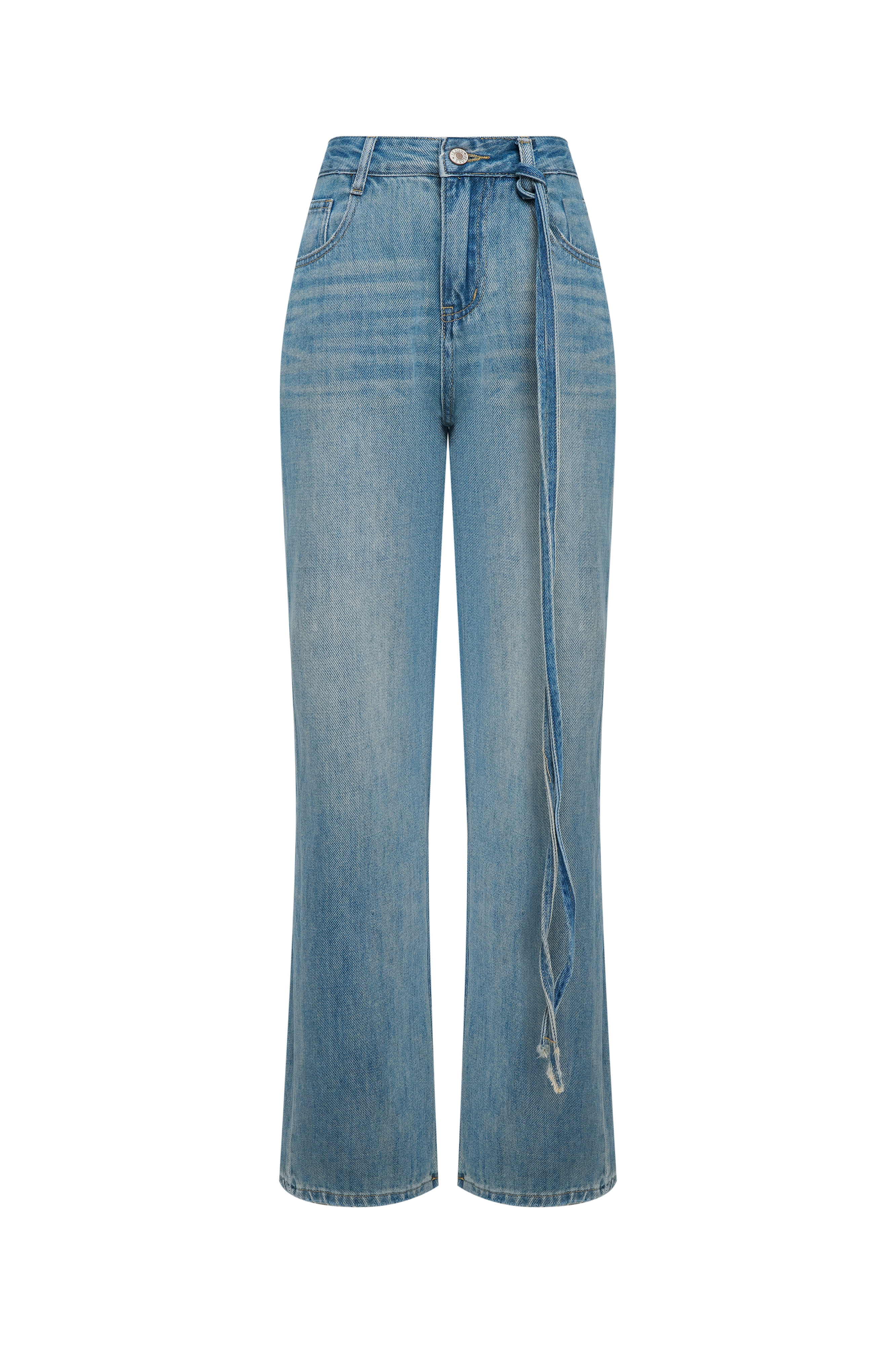 Джинсы с кожаной нашивкой на кармане Jeans Blue