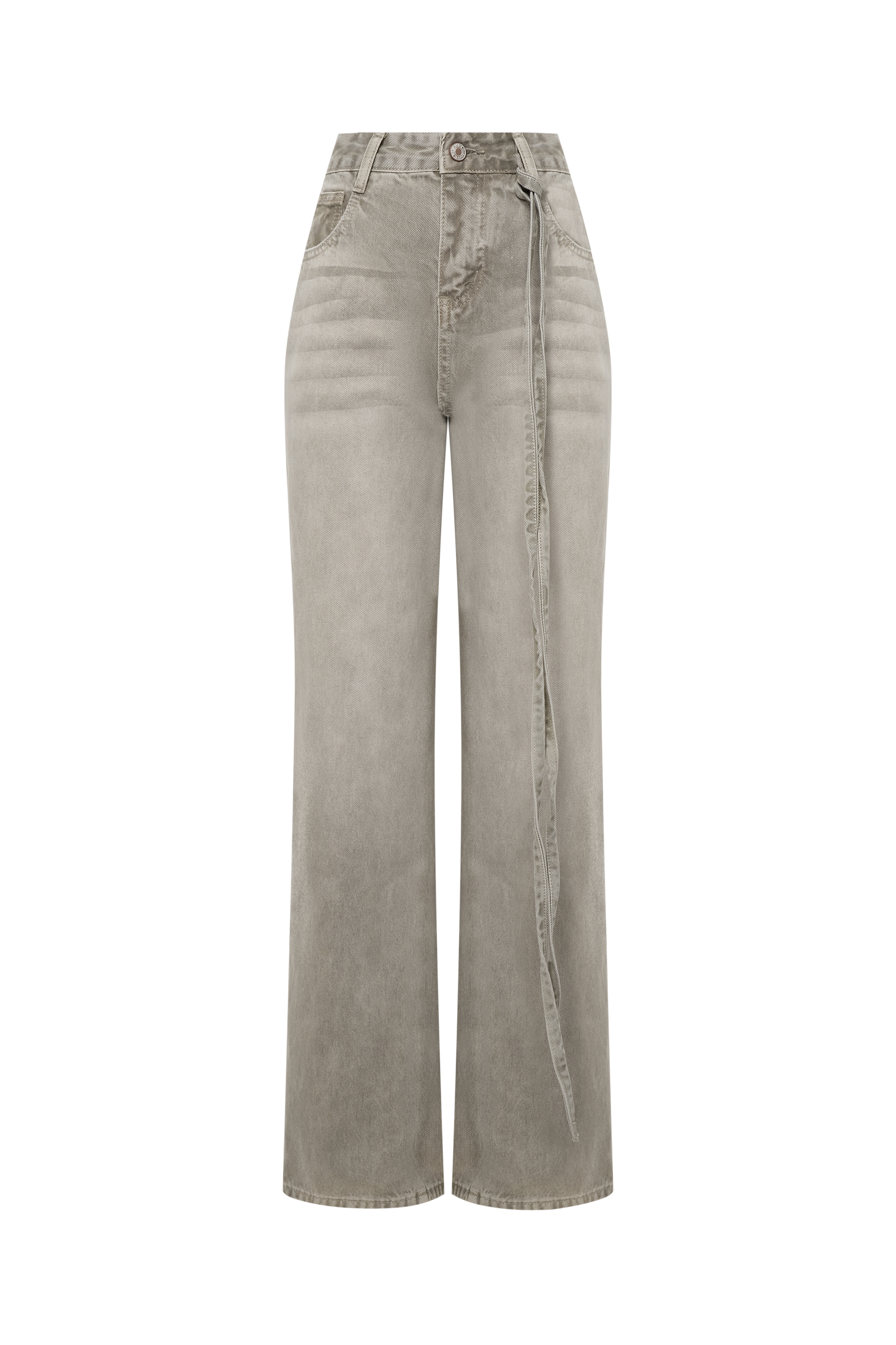 Джинсы с кожаной нашивкой на кармане Feather Gray